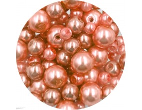 Koraliki perły 4-8mm perełki szklane woskowane mix 200szt pomarańczowe