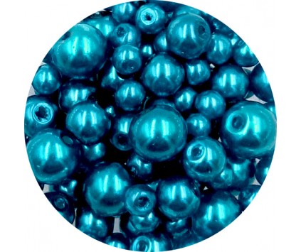 Koraliki perły 4-8mm perełki szklane woskowane mix 200szt seledynowe