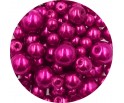 Koraliki perły 4-8mm perełki szklane woskowane mix 200szt róż ciemny