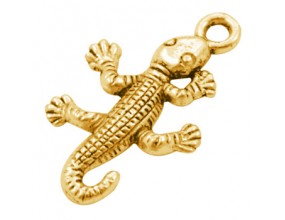 Zawieszka Wisiorek Gekon Jaszczurka Metal Charms 25x15mm Złota 3szt