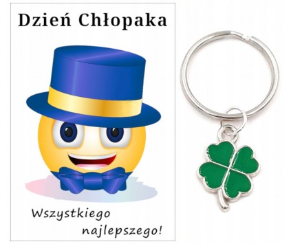 Brelok Breloczek Dzień Chłopaka Pasowanie Klasa Szkoła Pamiątka Koniczyna