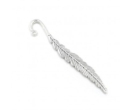 Zakładka do Książki Baza Podstawa Zakładki Pióro Małe Srebrna Metal 8cm 1szt