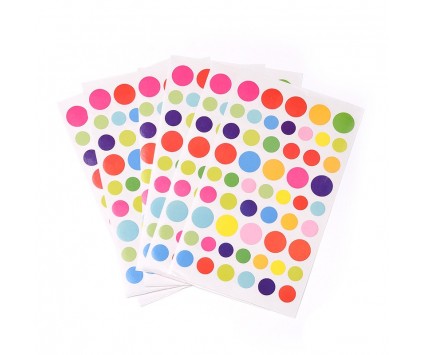 6 x Naklejki Motywacyjne dla Dzieci Kółka Kółeczka Mix Kolorów ponad 300szt
