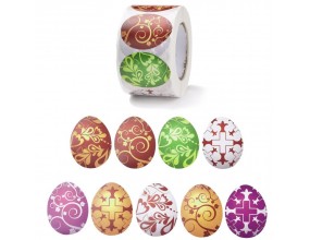 Naklejki Wielkanocne Jaja Jajka Pisanki Święta 9 wzorów 3,8cm 500szt