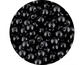 Koraliki Gładkie Klasyczne w Kształcie Kulki 8mm 100szt Akryl Czarne