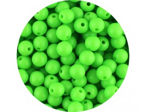 Koraliki Gładkie Klasyczne w Kształcie Kulki 8mm 100szt Akryl Zielone Jas