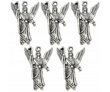 Zawieszka Aniołek ANIOŁ Charms Święta Mikołajki Wigilia 26x17mm Metal 5szt
