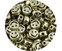 Koraliki Akrylowe Uśmiechy Buźki Emotki Okrągłe Płaskie 7mm Złote 50szt