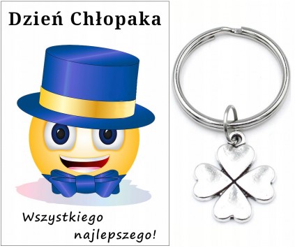 Brelok Breloczek Dzień Chłopaka Pasowanie Prezent Klasa Szkoła Koniczyna