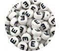LITERA E - koraliki OKRĄGŁE literki ALFABET LITERKA do IMION NAPISÓW 50szt