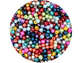 KORALIKI SZKLANE PEREŁKI PERŁY PERŁA KULECZKI DO BIŻUTERII 4mm MIX 200szt