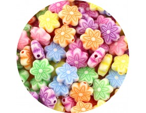 KORALIKI AKRYLOWE KWIATKI KWIATY PASTELOWE DO BRANSOLETEK 11mm MIX 50szt