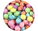 KORALIKI AKRYLOWE KWIATKI RÓŻE RÓŻYCZKI PASTELOWE DO BRANSOLETEK MIX 50szt