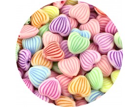 KORALIKI AKRYLOWE SERCA SERDUSZKA SERCE PASTELOWE 11mm MIX 50szt