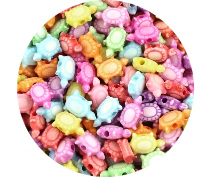 KORALIKI AKRYLOWE ŻOŁWIKI ŻÓŁWIE ŻÓŁWIK PASTELOWE 11mm MIX 50szt