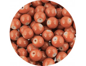 KORALIKI MROŻONE SZNUR 8mm SZKLANE 52szt mleczne