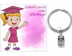 PREZENT ZAKOŃCZENIE ROKU SZKOLNEGO DZIEŃ DZIECKA BRELOK UCZEŃ SOWA