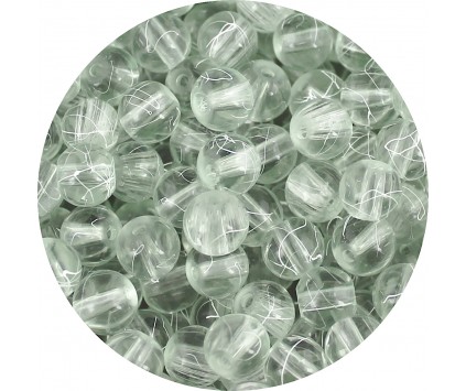 KORALIKI MROŻONE SZNUR 8mm SZKLANE 52szt mleczne