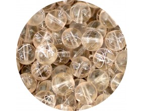 KORALIKI MROŻONE SZNUR 8mm SZKLANE 52szt mleczne