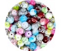 Koraliki Szklane Plamiste Nakrapiane Nici 8mm Kulki Mix 100szt