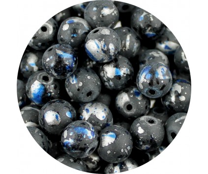 KORALIKI MROŻONE SZNUR 8mm SZKLANE 52szt mleczne