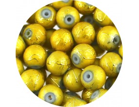 KORALIKI MROŻONE SZNUR 8mm SZKLANE 52szt mleczne