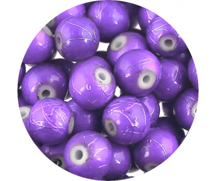 KORALIKI MROŻONE SZNUR 8mm SZKLANE 52szt mleczne