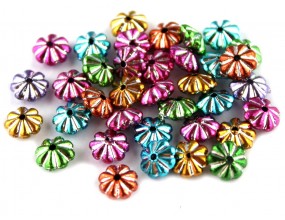 Przekładki Kwiatki koraliki 6mm mix kolorów 20 sztuk akryl