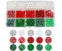 ZESTAW KORALIKI AKRYLOWE 8/6mm ŚWIĄTECZNE KOLORY DO BRANSOLETEK ORGANIZER