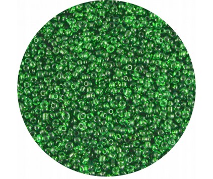 KORALIKI DROBNE SEEDS 2mm SZKLANE 30 gram ZIELONE ŚWIĘTA PB17