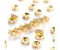 PRZEKŁADKI Z CYRKONIAMI CRYSTAL ZŁOTE 6mm 50szt CYRKONIE OZDOBY ŚWIĘTA