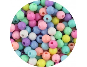 Koraliki Koraliki Gładkie Klasyczne w Kształcie Kulki 6mm Akryl Pastelowe Mix 50sztKlasyczne w Kształcie Kulki 6mm Akryl Różowe 