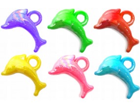 Zawieszki Delfiny Koraliki Akrylowe Wisiorek 18x13mm 10szt Mix