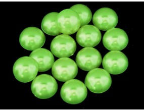 Kaboszony perły 10 mm zielone 12 sztuk perłowe akryl