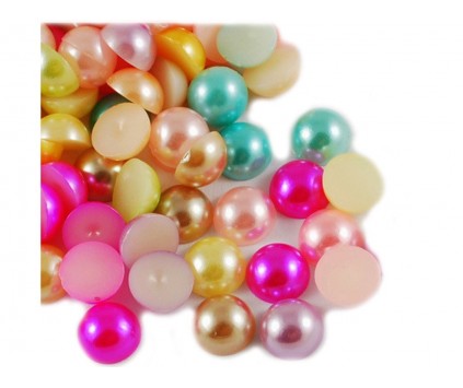 Kaboszony perły akrylowe 10 mm 10 sztuk mix