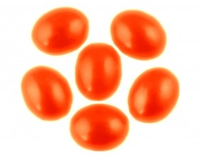 Kaboszony perłowe owalne 10x8mm pomarańczowe 16sztuk