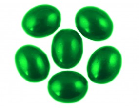 Kaboszony perłowe owalne 10x8mm zielone 16sztuk
