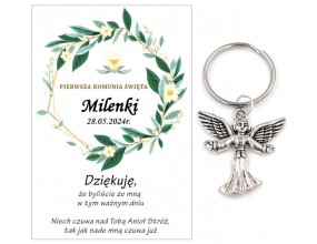 A16 Podziękowanie Dla Gości na KOMUNIĘ ANIOŁEK PERSONALIZACJA PAMIĄTKA
