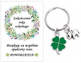 Brelok Breloczek Zakończenie Roku Szkolnego Uczeń Koniczyna Słoń Prezent