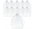 WORECZKI Z ORWORECZKI Z ORGANZY BIAŁE PODZIĘKOWANIA KOMUNIA ŚLUB CHRZEST 10x15cm 10 SZTGANZY BIAŁE ORGANZA KOMUNIA ŚLUB CHRZEST 