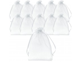 WORECZKI Z ORGANZY BIAŁE ORGANZA KOMUNIA ŚLUB CHRZEST 10x15cm 10 SZT