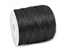 Sznurek Nylonowy Metalizowany 1mm 2m Czarny