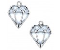 Zawieszka Metalowa do Biżuterii Bransoletek charms DIAMENT 20x16x3mm 2szt