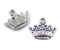 Zawieszka metalowa charms KORONA do Biżuterii Bransoletek 14.5x17.5mm 2szt