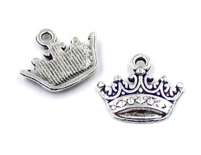 Zawieszka metalowa charms KORONA do Biżuterii Bransoletek 14.5x17.5mm 2szt