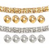 PRZEKŁADKI Z CYRKONIAMI CRYSTAL 6mm CYRKONIE OZDOBY ŚWIĘTA 40szt MIX