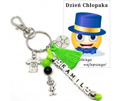 Brelok Imię Prezent Dzień Chłopaka Pasowanie Rozpoczęcie Roku Zielony