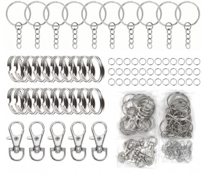 ZESTAW DO BRELOKÓW BAZY KÓŁECZKA DO KLUCZY RYBKI BRELOKI OGNIWKA 85 el.