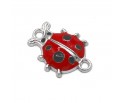 Łącznik Emaliowany do Bransoletki Biedronka 26x19x5mm 1szt Metal Srebrny