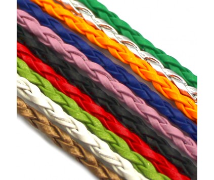 RZEMIEŃ PLECIONY OKRĄGŁY 3mm MIX KOLORÓW DO BRANSOLETEK BIŻUTERII 10 x 1m